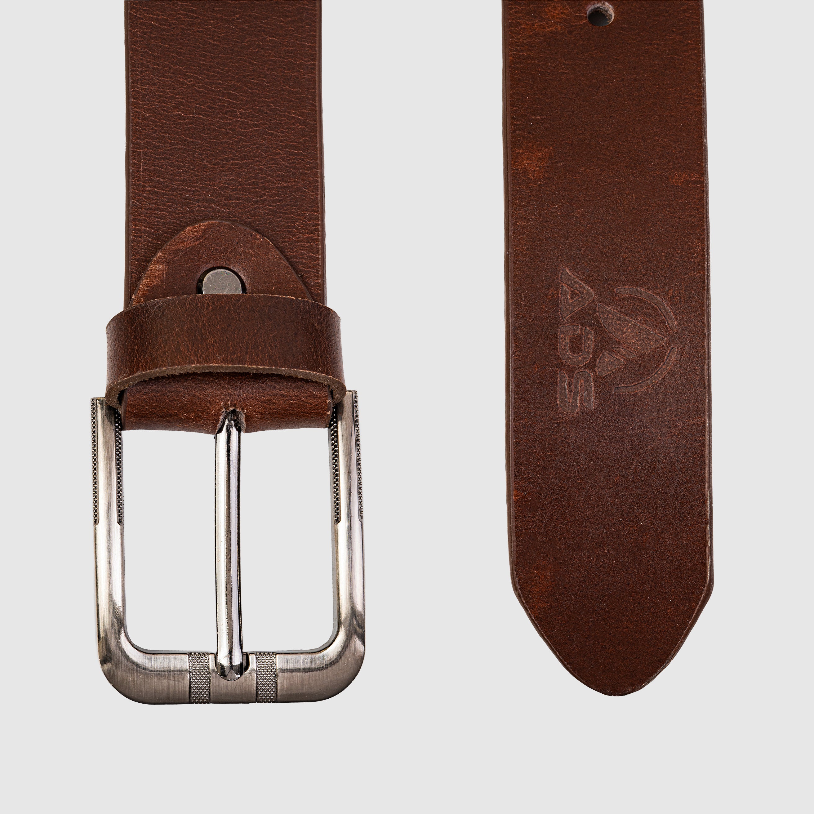 Men Pull Up Leather Belt Brown Art #721