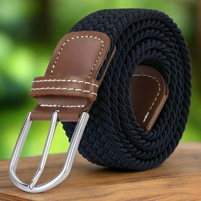 Men Elastic Stretch Belt Black Art #319