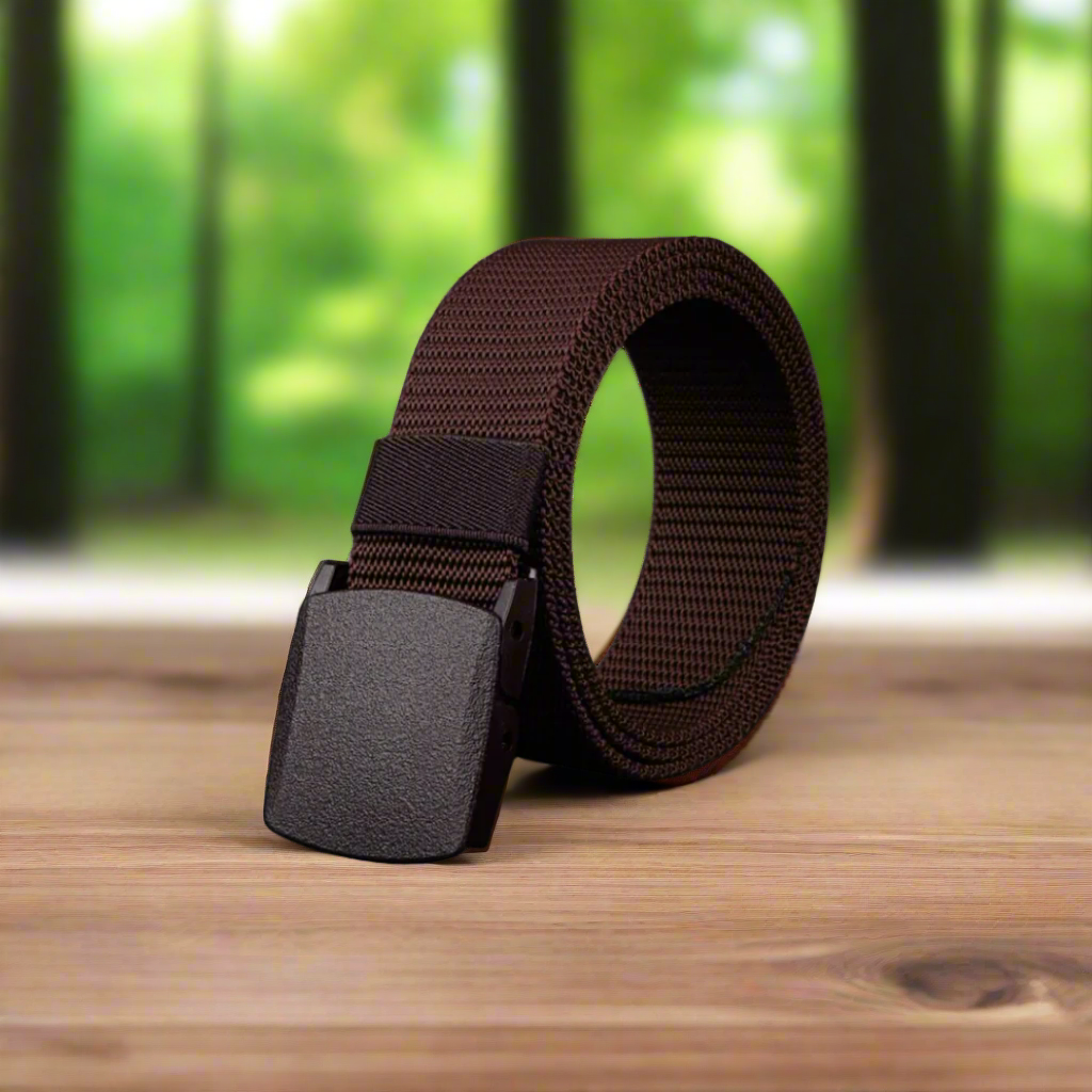 Mens Casual Nylon Belt Brown Art #918