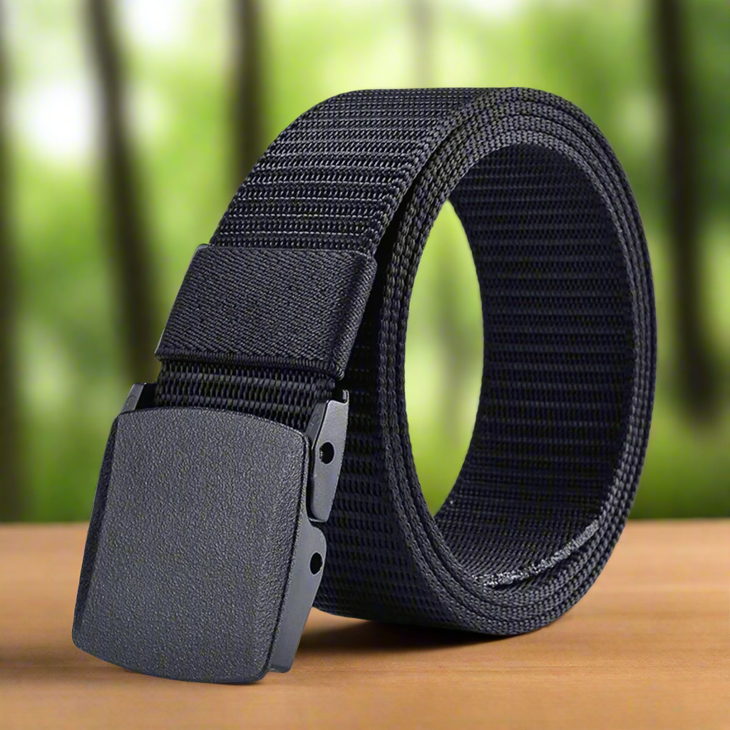 Mens Casual Nylon Belt Black Art #918