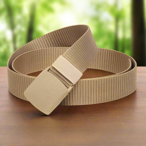 Mens Casual Nylon Belt Beige Art #918