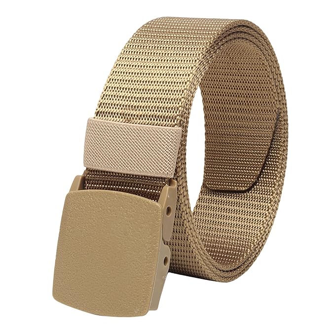 Mens Casual Nylon Belt Beige Art #918