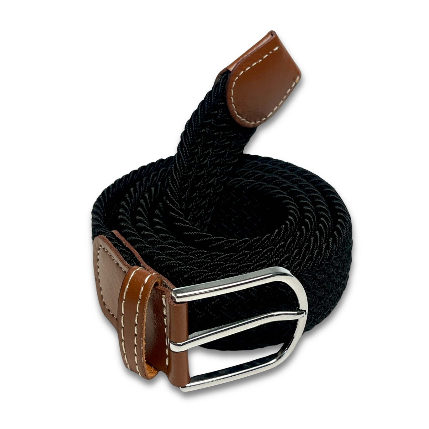 Men Elastic Stretch Belt Black Art #319