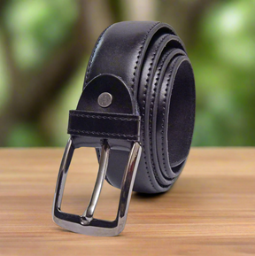 High Chrome 100% Leather Belt Black Art #590